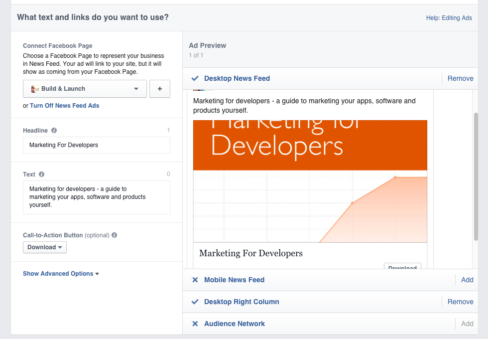 Choose where your ads will run on Facebook