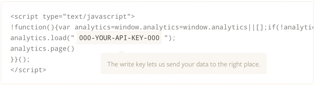Install the Segment script in the header of your site